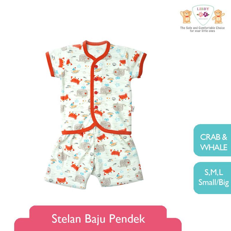 LIBBY Happy Forest Setelan Baju Pendek Kancing Depan