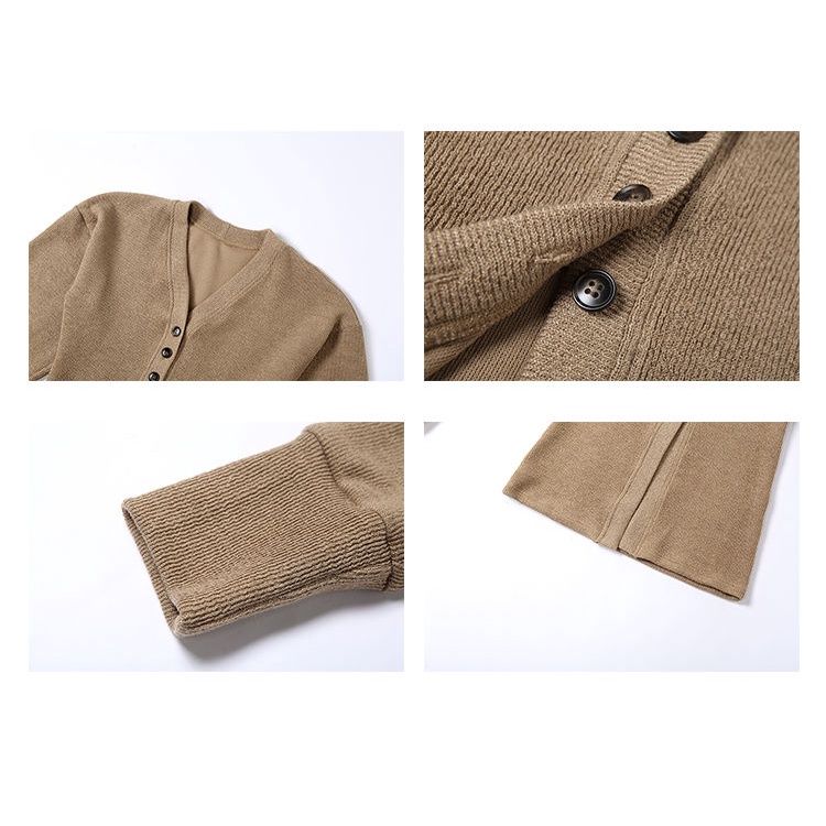 #Sisjuly# Jaket rajut retro wanita mid-length niche slim breasted slim cardigan top wanita