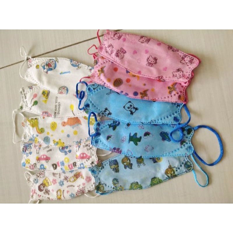 10Pcs Masker mulut Anak KF94 EVO MOTIF LUCU 4PLY Tebal Premium IMPORT Quality IDOL KPOP BTS