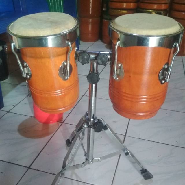 Kendang gendang kempul mini motif natural plus stand