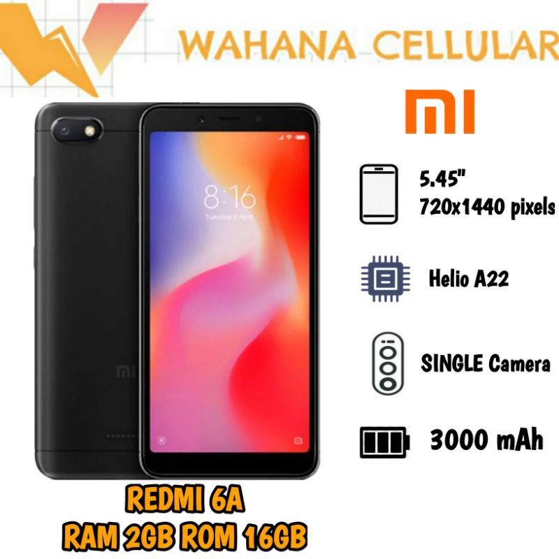 XIAOMI REDMI 6A (XIOMI MI 6 A RAM 2/16 GB SIOMI 2GB 16GB
