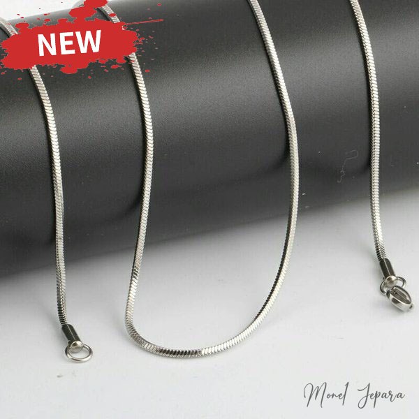 Kalung Titanium Silver (Panjang 35 45 50 60 cm)