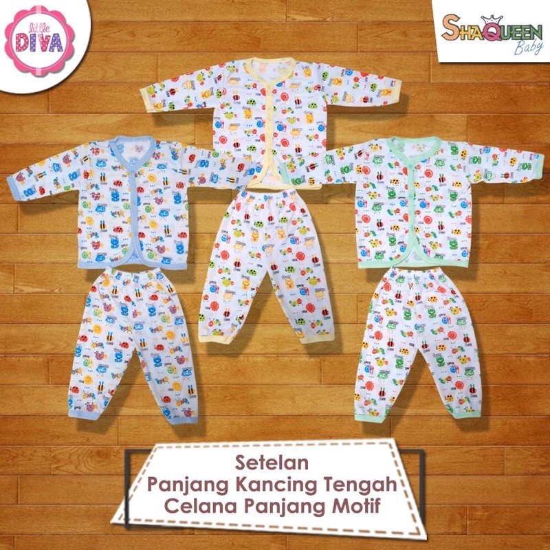 stelan bayi (0-6BLN) &amp; (6-12BLN) 3pasang/set murah buat anak bayi bagi bunda sayang anak