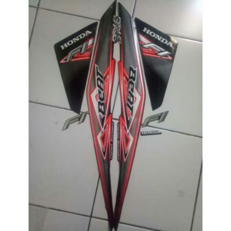 sticker striping stiker lis bodi motor honda beat fi 2013 merah biru oren pink hijau berkualitas