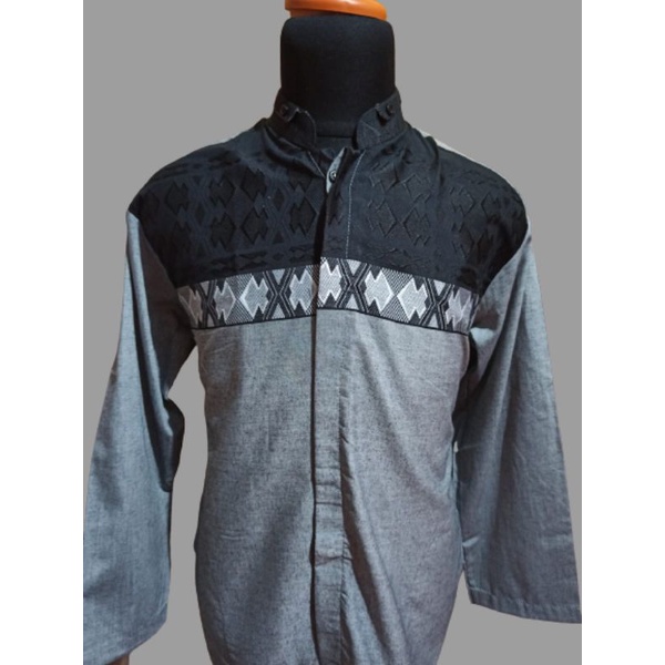 Baju Koko Pria hitam lengan panjang