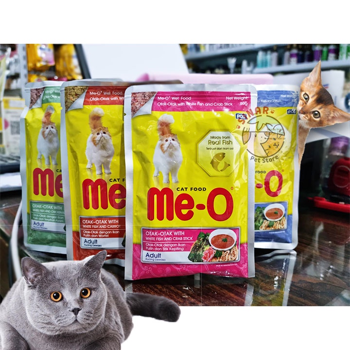 Me-o Pouch 80Gr Wet Cat Kitten Food Sachet Makanan Basah Kucing Meo