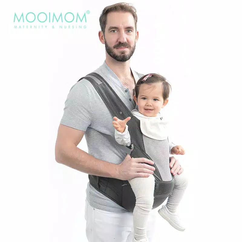 MOOIMOM Breathable Hipseat Carrier Gendongan Bayi (BABY MINISTRY)