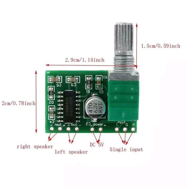 Mini Digital HiFi Audio Amplifier PAM 8403 PAM8403 Plus Potensio Volume