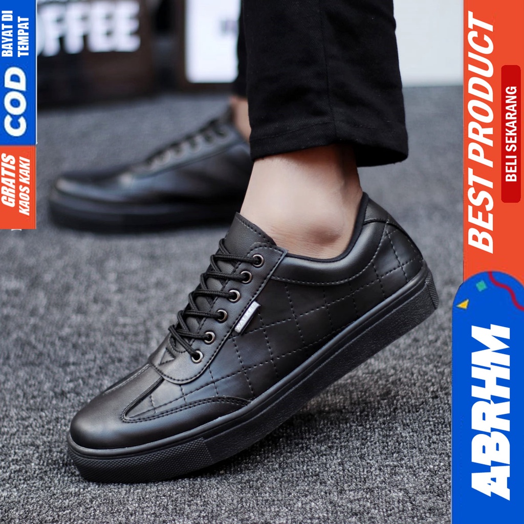 Abrhm Pedro - Sepatu Formal Pantofel Pria Kerja Hitam