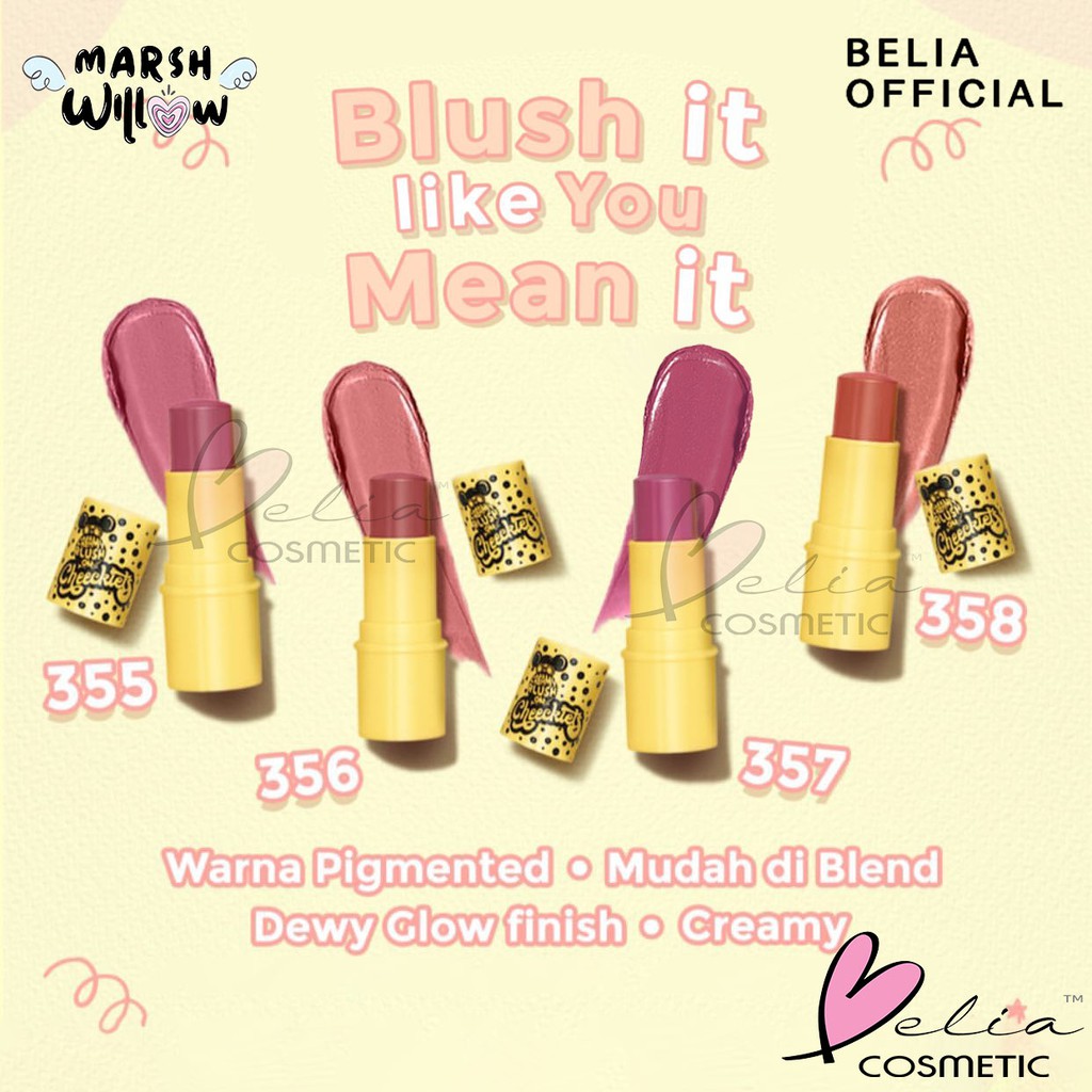 ❤ BELIA ❤  MARSHWILLOW Cheeklets Creamy Blush On Stick 6gr ✔️BPOM | perona pipi stik cheeklet