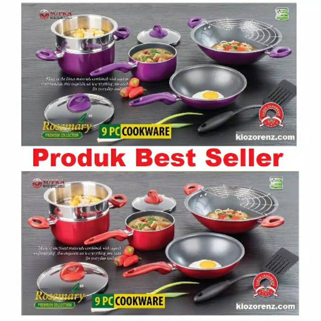 KHUSUS GOJEK Panci Supra 9pcs Rosemary Supra Original Panci Set Supra Premium 9 pcs