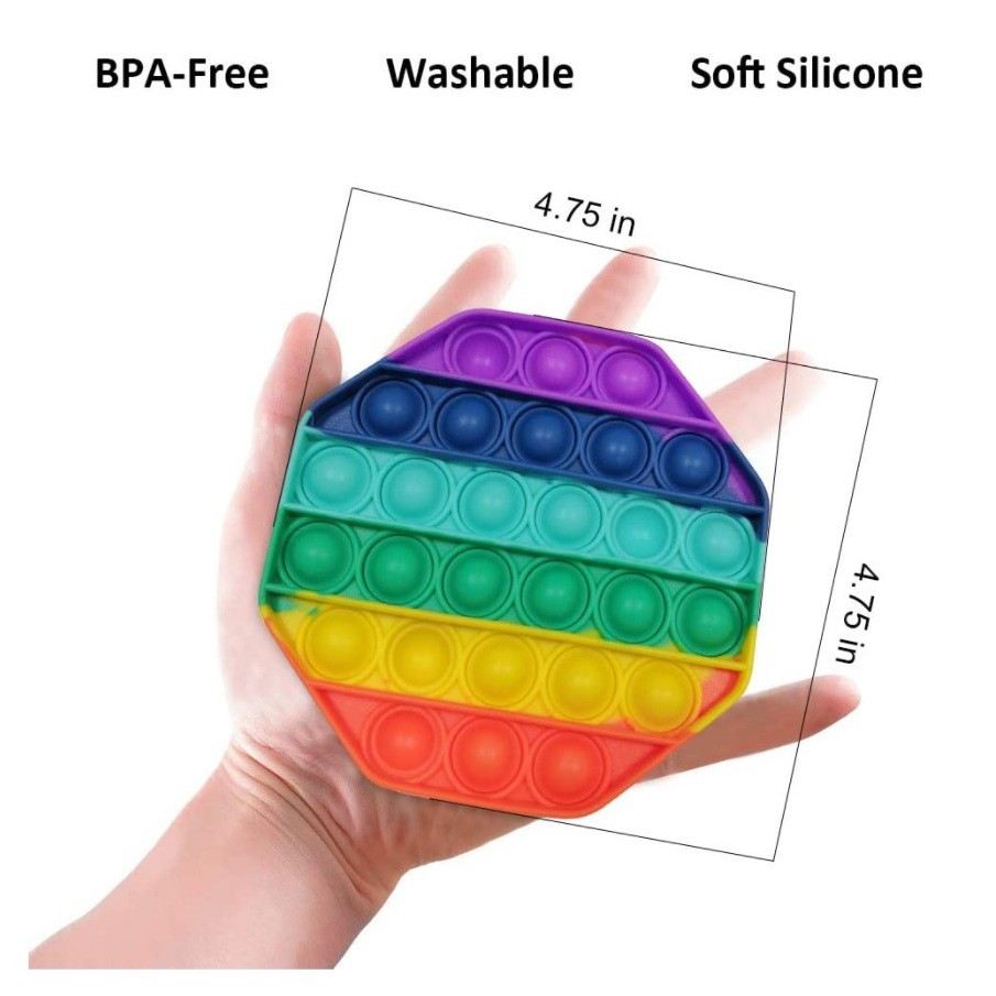 Mainan Pop It Fidget Toys Medium Rainbow BTS / Cetekan Squishy Bubble (KEKINIAN & MENYENANGKAN)-6