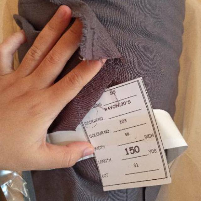 PROMO Kain Rayon Polos 30s GREY Harga per Setengah Meter