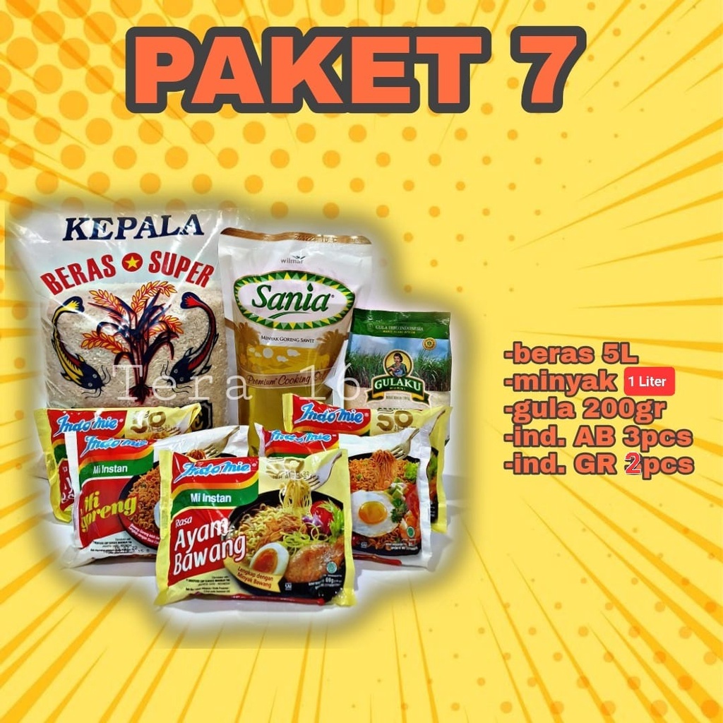 

paket 7 beras minyak gula indomie paket sembako hampers lebaran