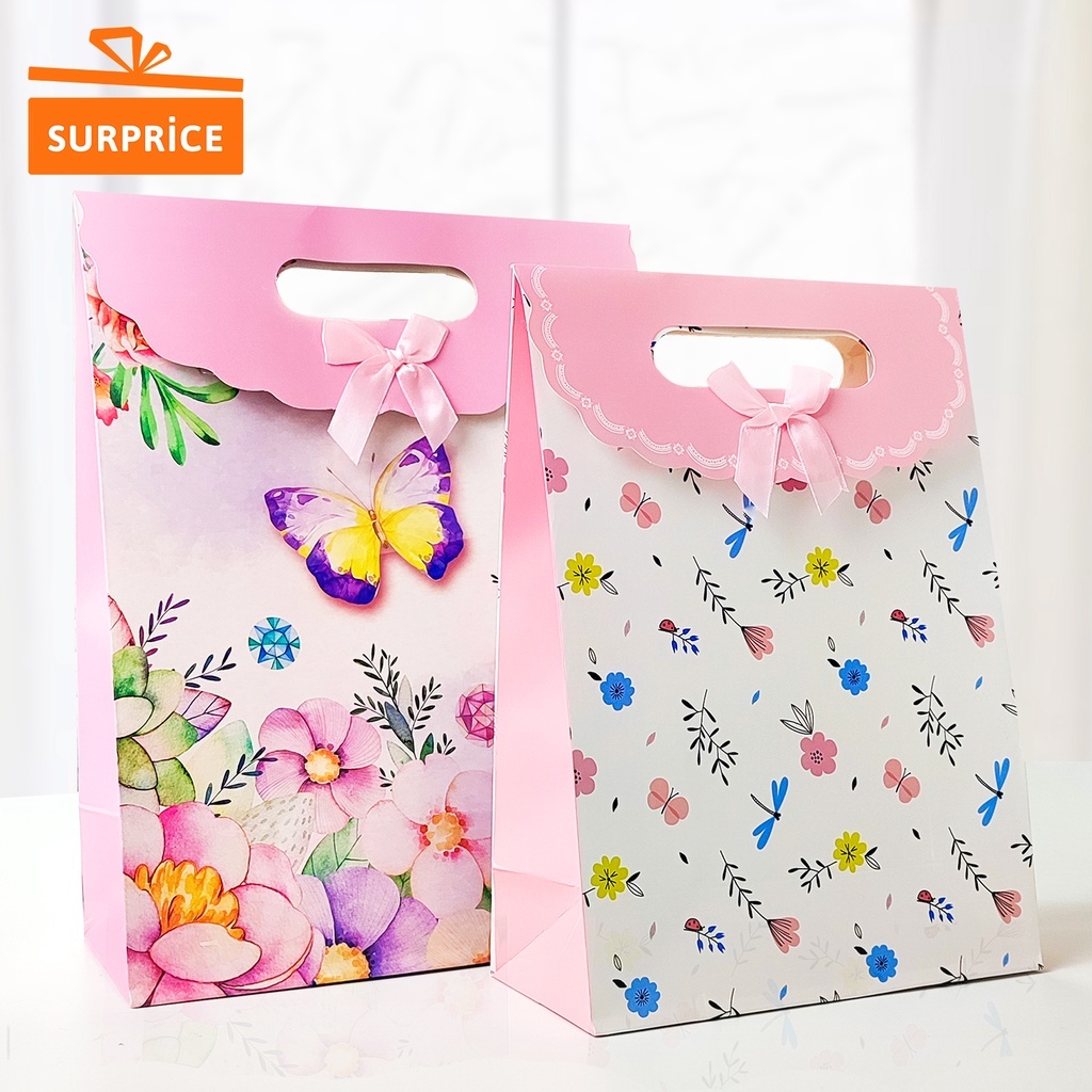 

Surprice Paper Bag 24x31x12cm & 19x26.5x9cm / Goodie Bag / Tas Kado / Giftbag Velcro Jepret