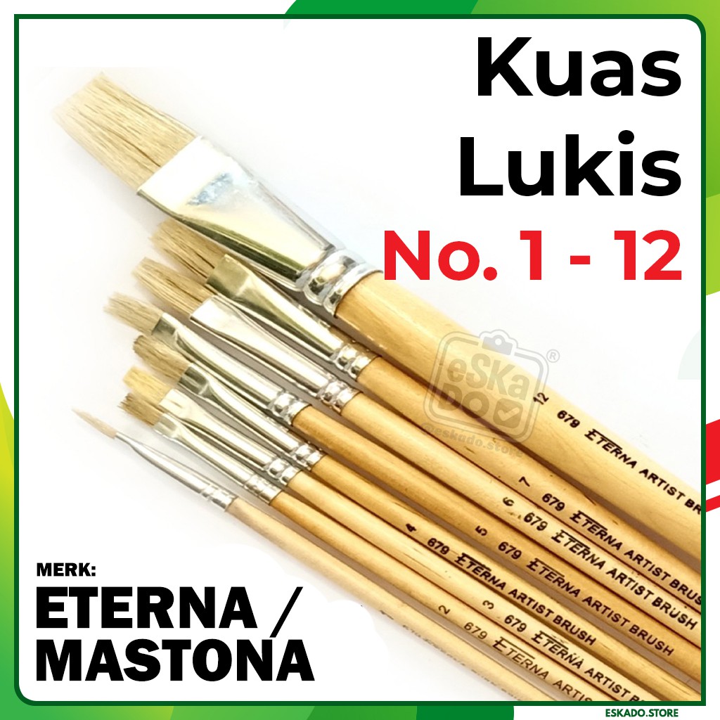 

Kuas Lukis Eterna / Kuas Cat/Kuas Gambar No. 1 s/d 12