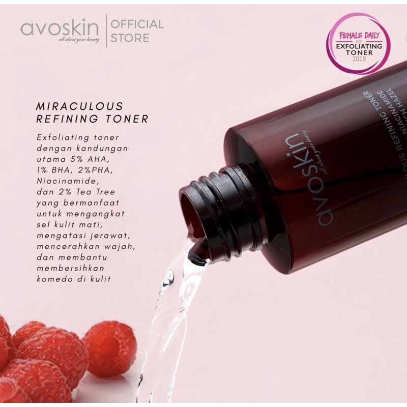 [FREE GIFT] AVOSKIN Miraculous Refining Toner / Toner avoskin refining / toner avoskin original / to