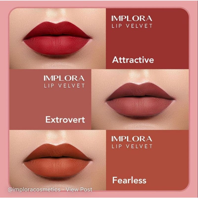 NEW ! IMPLORA Lip Velvet | Lip Cream Matte | Lipstik | Lipvelvet BPOM