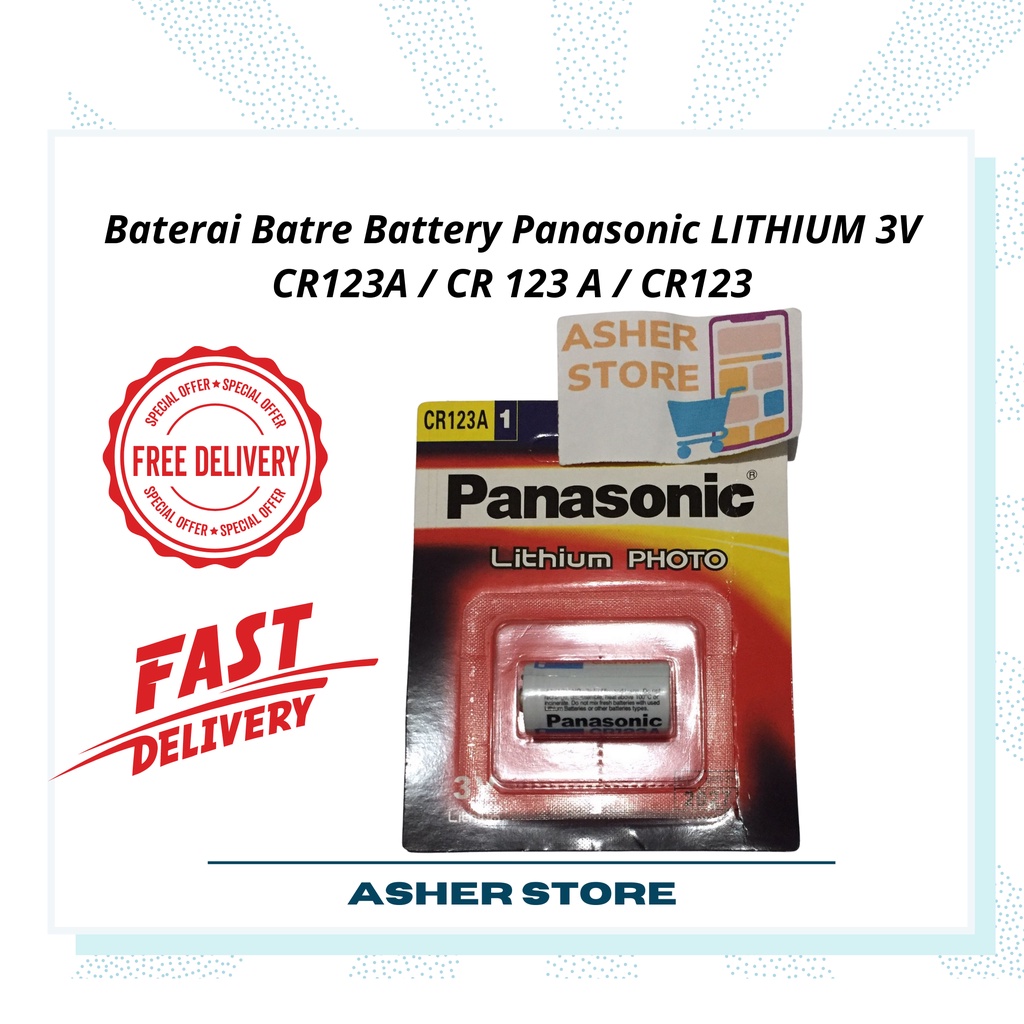 Baterai Batre Battery Panasonic LITHIUM 3V CR123A / CR 123 A / CR123