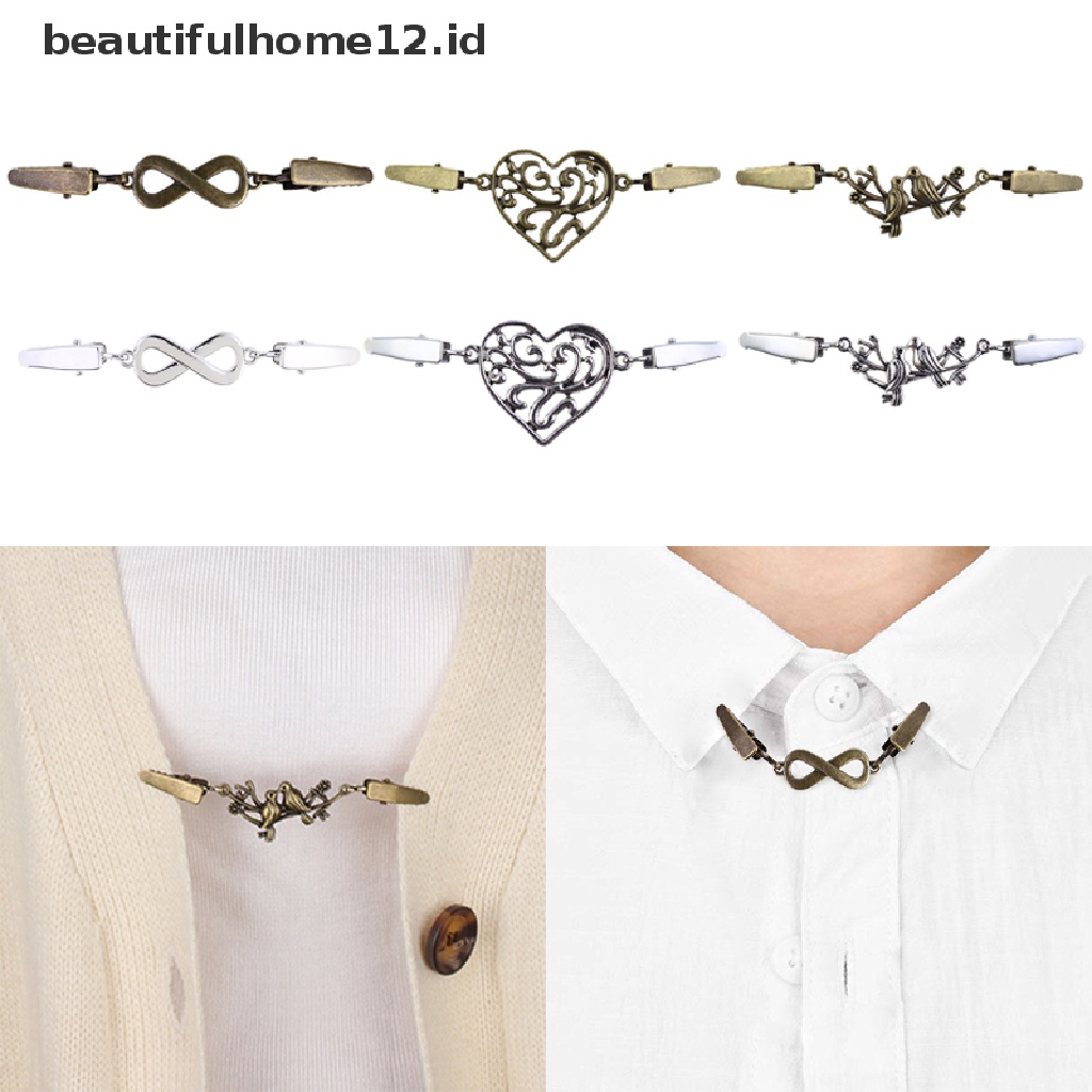 【beautifulhome12.id】 Shirt Collar Cardigan Clip Shawl Brooch Duck Clip Clasps Sweater Blouse Pin .