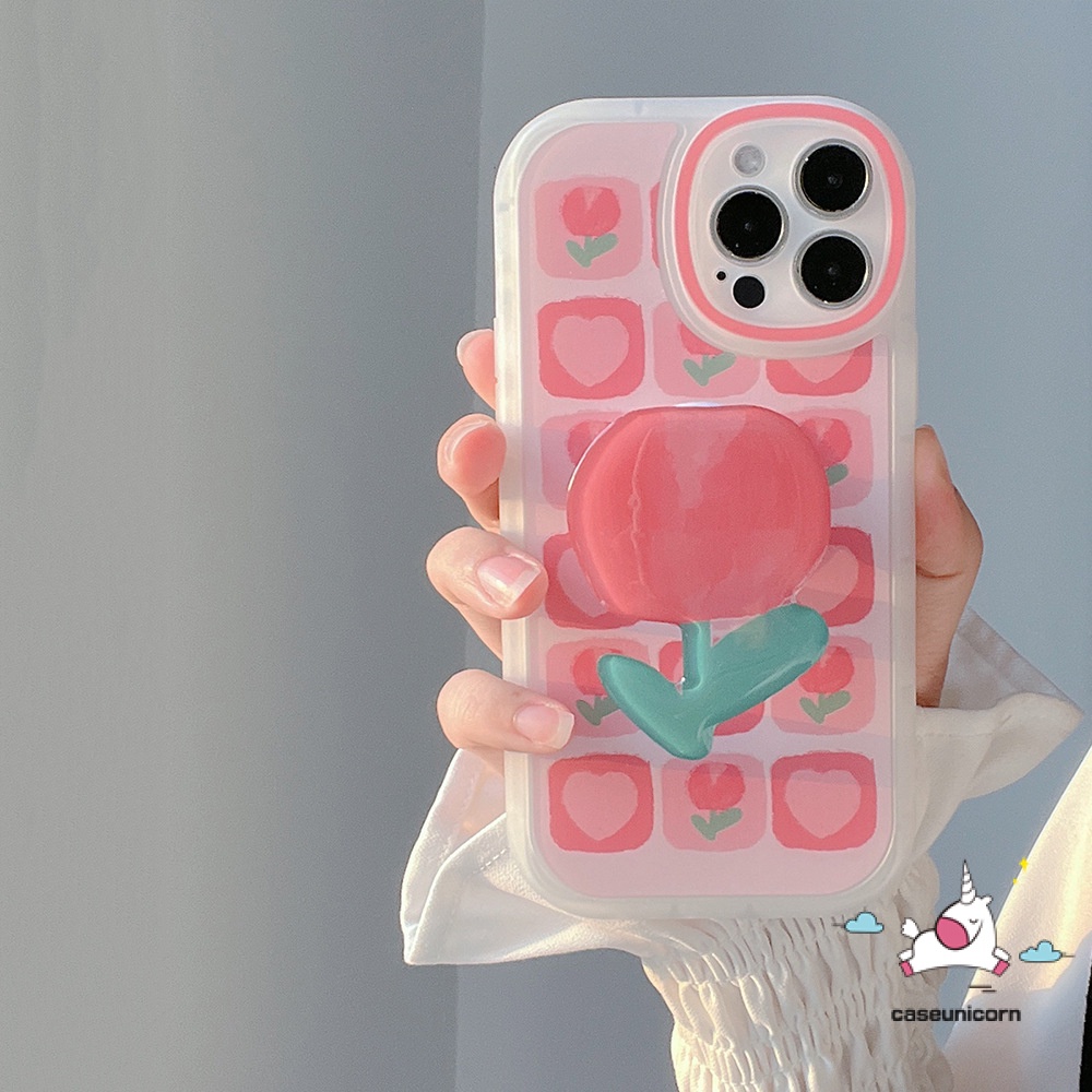 Soft Case Tpu Motif Bunga Tulip Untuk iPhone 11 13 12 Pro Max 7 6 6s 8 Plus X XR XS Max SE 2020