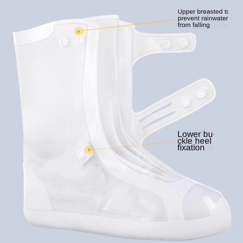 Cover Jas Hujan Sepatu Reusable Rain Boot Non-Slip 20cm Size 36-37 - H-007 - White