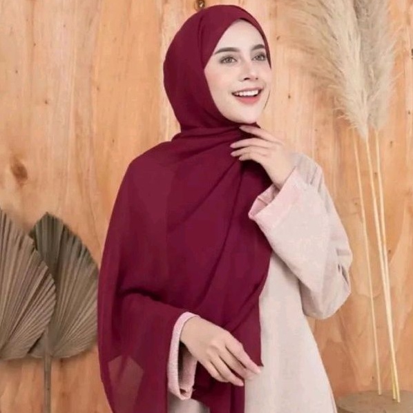 Pashmina CERUTI BABY DOLL Shawl Polos Exclusive Armani - RED MAROON