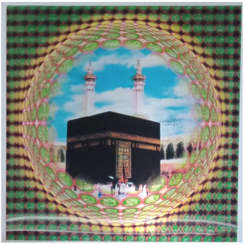 Hiasan Dinding Mekkah Bahan Plastik 5 Dimensi Ukuran 32x32 Cm