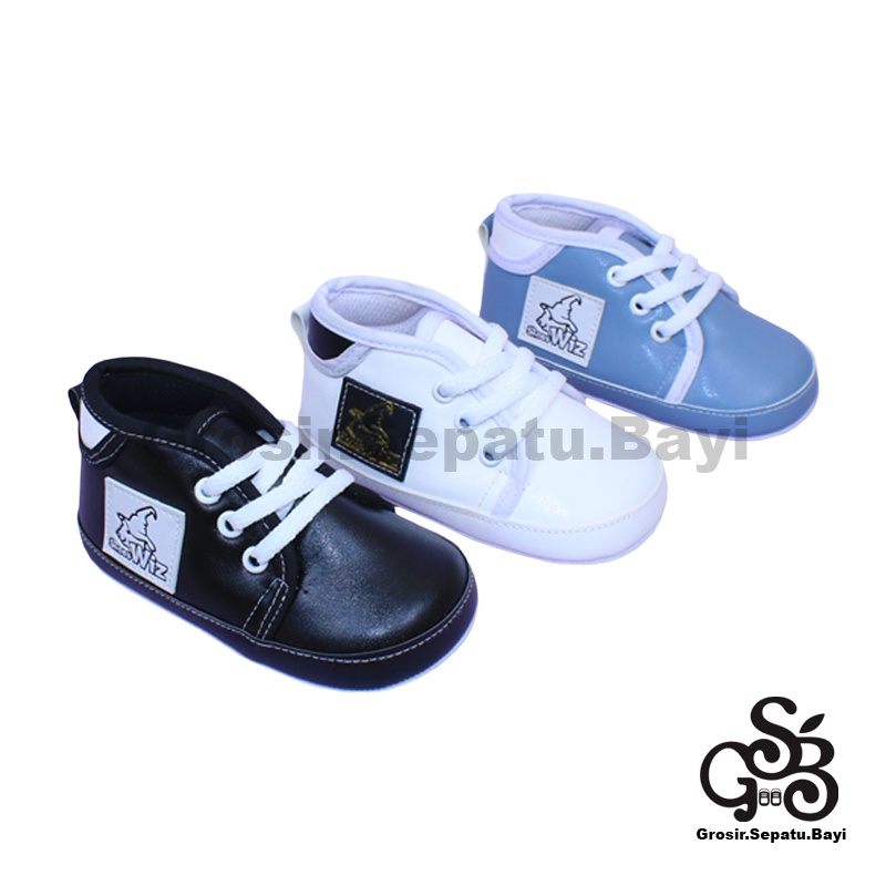 sepatu bayi baby shoes prewalker laki laki perempuan umur 2 - 12 bulan model casual WIZZ polos ringan &amp; fleksibel