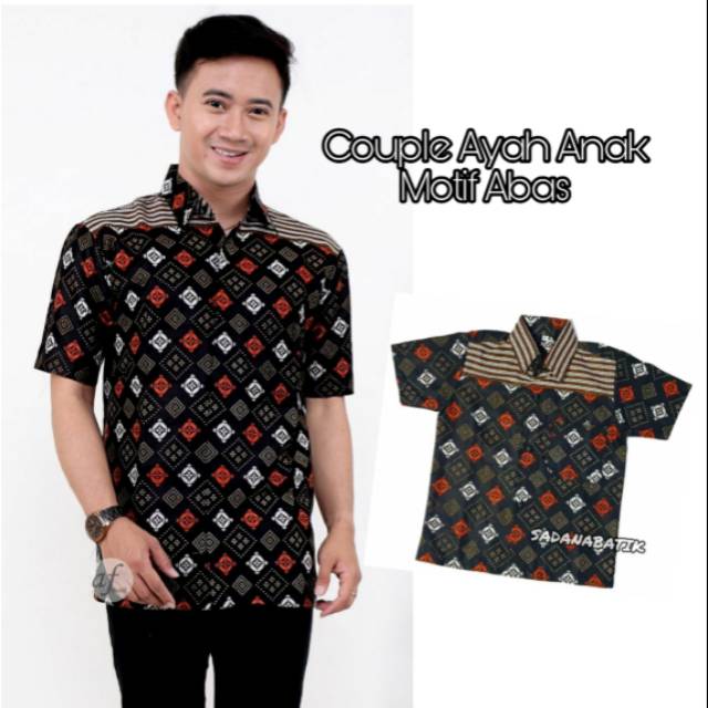 Sadana Batik Kemeja Couple Ayah Anak Motif ABAS Terlengkap1-10 Tahun