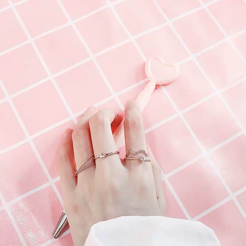 [COD] 4 Pcs/Set Cincin  Bahan Alloy Gaya Korea Retro untuk Wanita