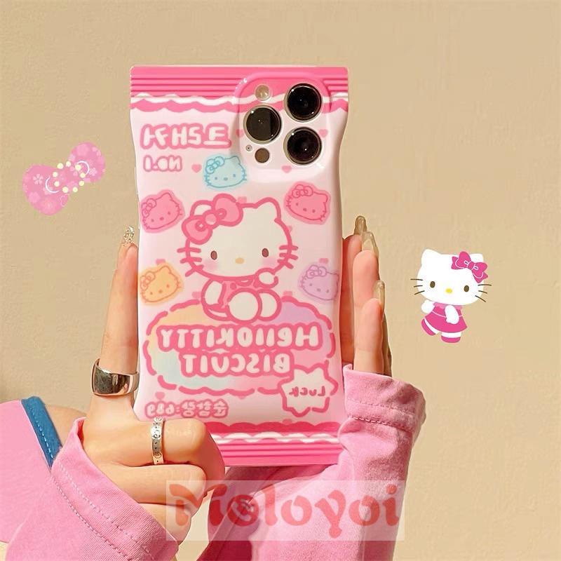 Soft Case Pelindung Kamera Motif Kartun Hello Kitty Biskuit Untuk iPhone 11 12 14 13 Pro Max XR 8 7 6 6s 14 Plus 11Pro Max X XS Max SE 2020