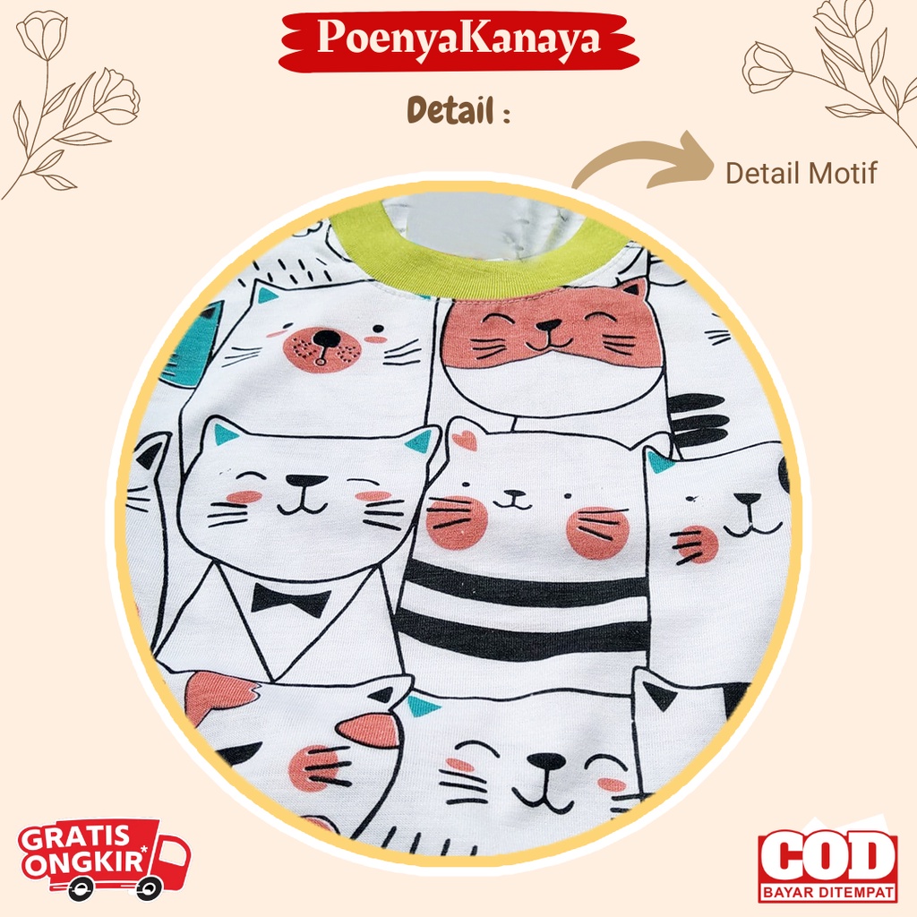 Setelan Baju Bayi Piyama Bayi Panjang MEOW Viori Size 6-18 Bulan SPY183