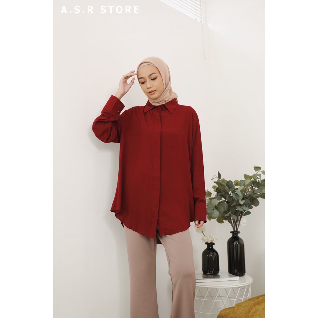 AUDRY RUFI BASIC SHIRT// PUFFY BLOUSE MONA// ATASAN WANITA MODEL KEMEJA// SIZE S M L XL XXL// BLUS CASUAL KERJA DAN ACARA TERTENTU//  BAHAN KAIN SHAKILA PREMIUM QUALITY// UKURAN REGULER JUMBO OVERSIZE READY TREN MODEL TERBARU KEKINIAN VIRAL BERKUALITAS