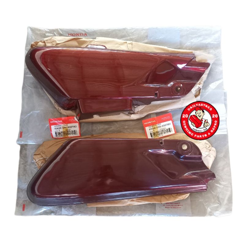 COVER SIDE TUTUP DOP AKI KANAN KIRI MERAH MARUN MAROON HONDA ASTREA GRAND LEGENDA ORIGINAL ORI 83500