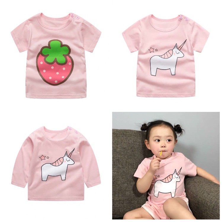 BAJU KAOS TSHIRT ANAK UNICORN KUDA PONY STRAWBERRY