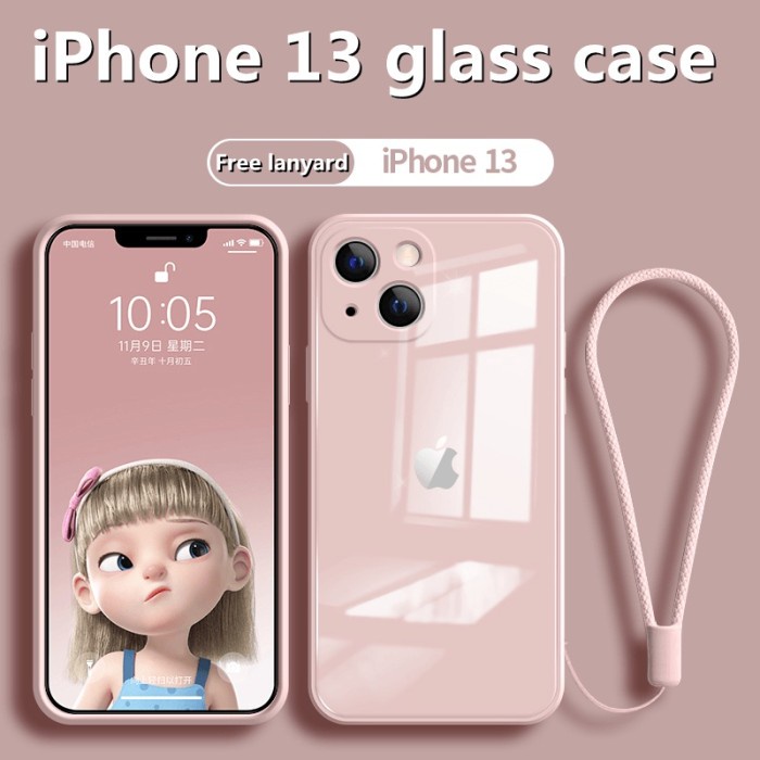 IPHONE 13 MINI 13 PRO MAX SOFT CASE TALI LANYARD MIROR KACA SILIKON HP