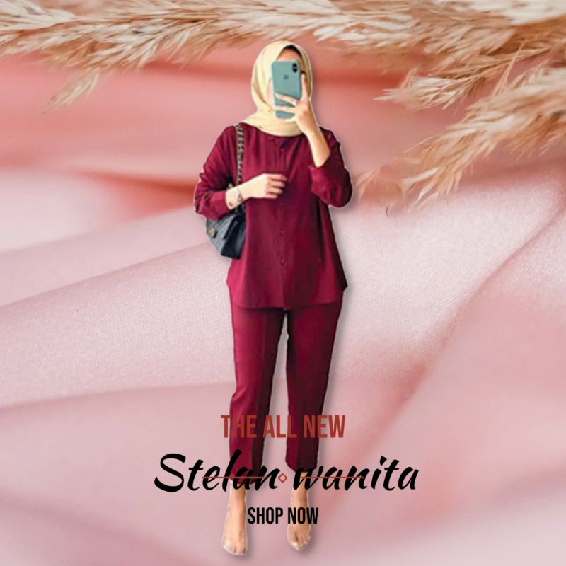 BAJU SETELAN WANITA ONE SET NABILA ARIANA SET CEL SALSABILA D HIJAB PASHMINA