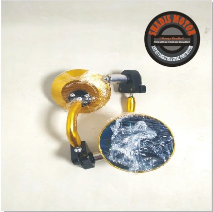 Spion Jalu Motor Merk MOS Tipe Napoleon Model Bulat Warna Gold Spion Jalu Stang ALL Motor