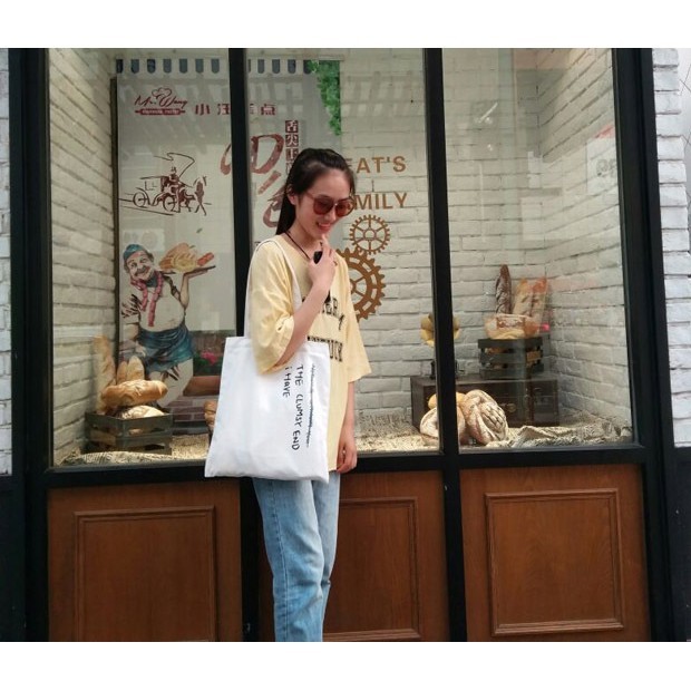 TC-116 tas kanvas canvas wanita import shoulder bag bahu korea jepang