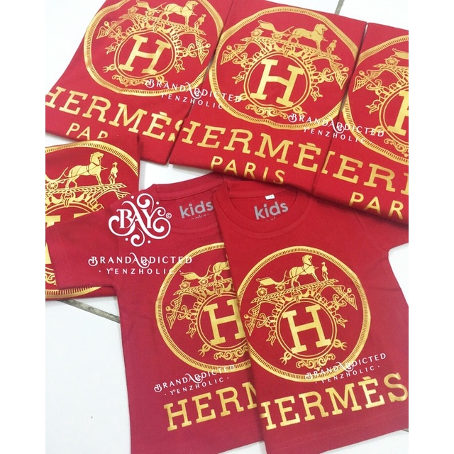 HERME H BULAT - GOLD EDITION - ATASAN BLOUSE COUPLE KAPEL DEWASA ANAK AYAH KIDS OVERSIZE OVERSIZED L