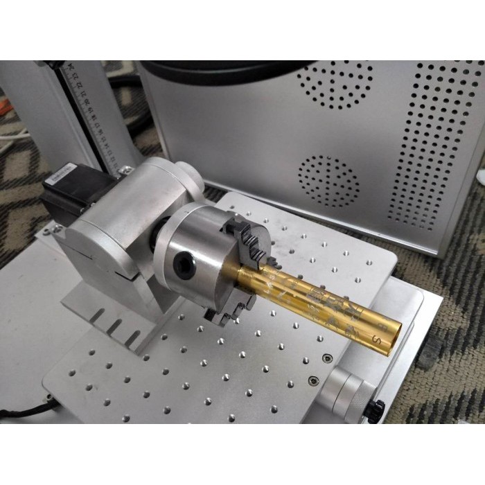 Zaiku Fiber Laser Marking with Rotary 30 Watt Grafir Engraving Besi Metal Emas