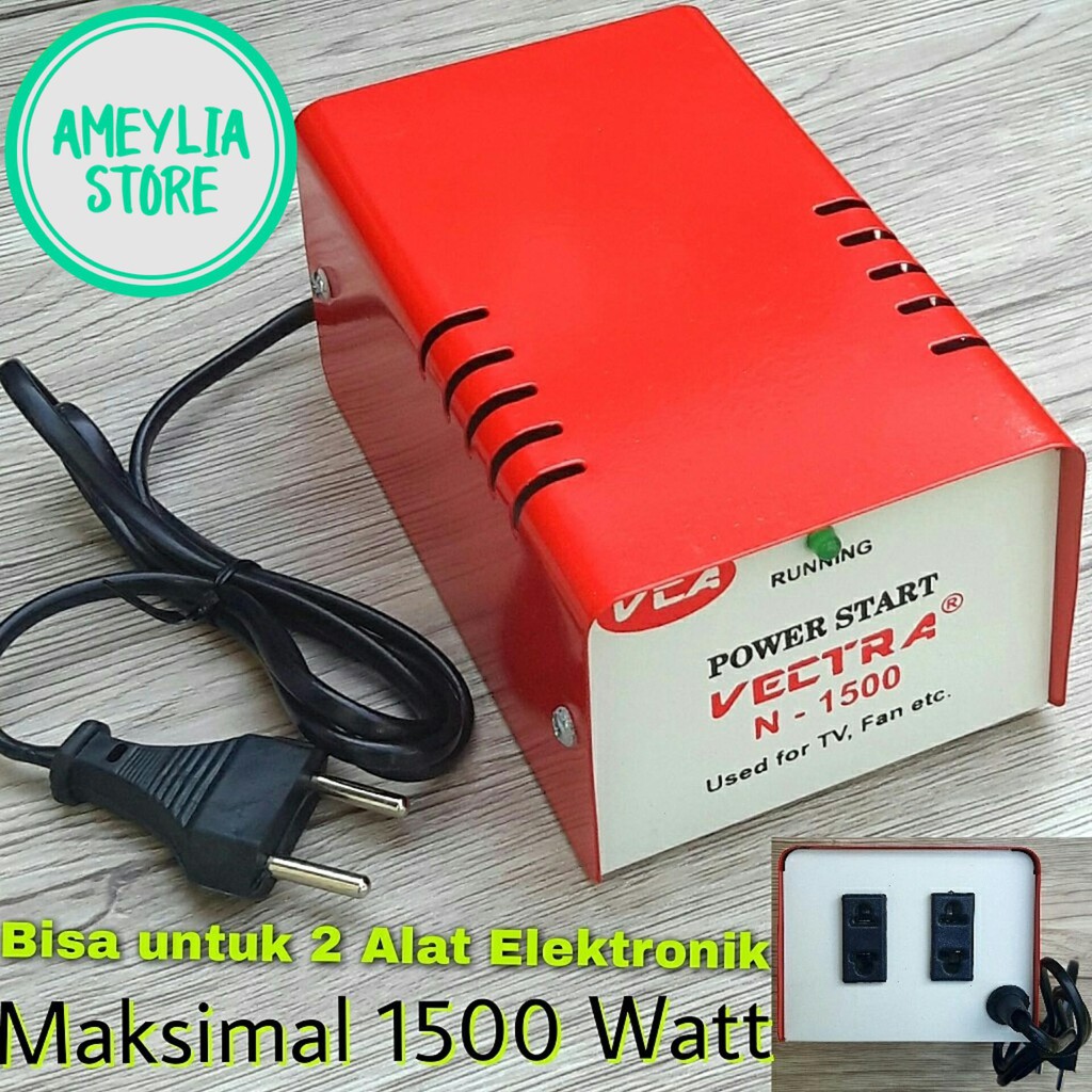 VECTRA Auto Start Dua Alat Elektronik Max.1500W Body Besi Automatic Power Starting Penghemat Listrik