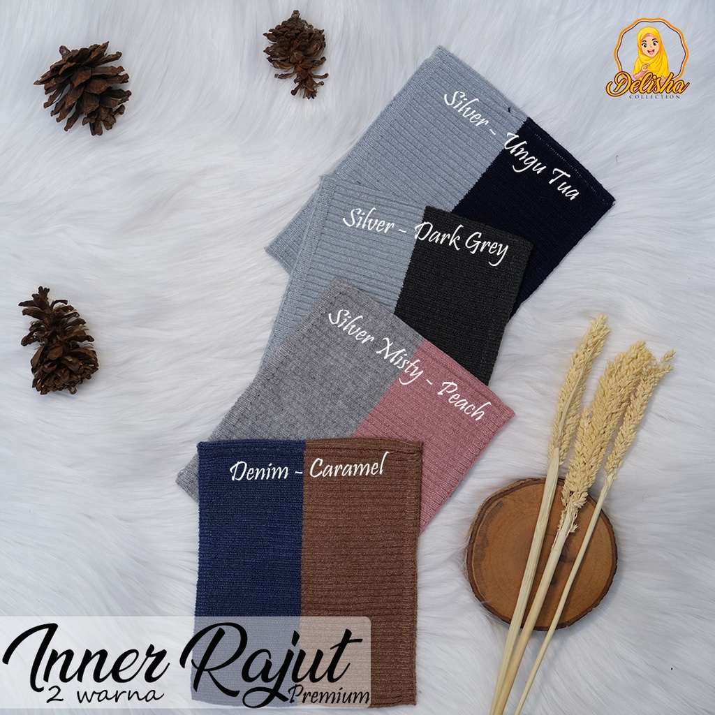 Ciput Rajut Premium 2 Warna Knit Bandana (Anti Pusing) / Inner Rajut 2 Warna Premium