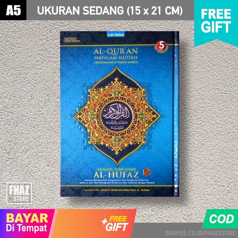 (COD) Alquran Alhufadz BIRU Edisi Baru Tajwid Warna dan