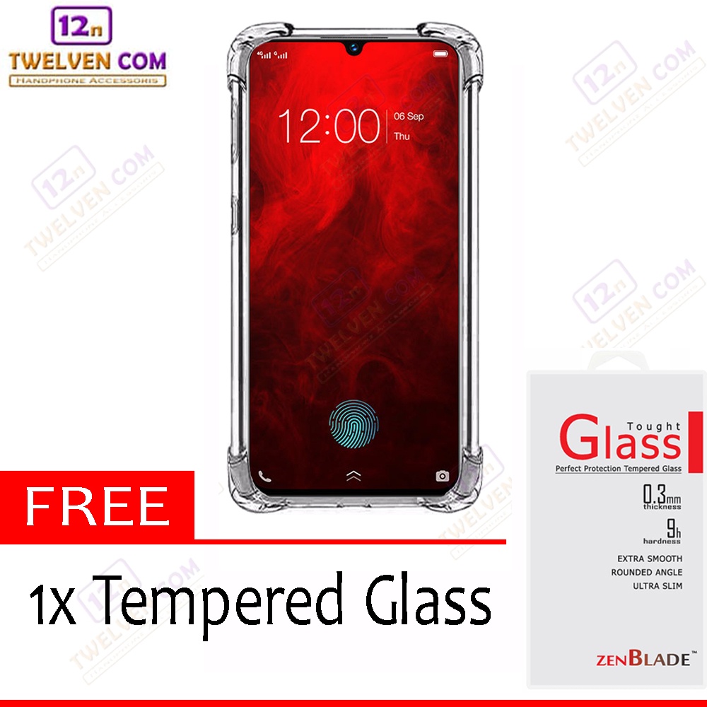 [FLASH SALE] Case Anti Crack Anti Shock Softcase Vivo V11 / V11 Pro - Free Tempered Glass