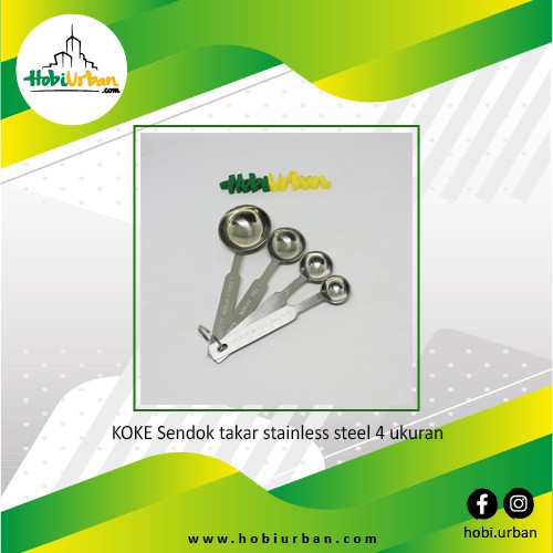 KOKE Sendok takar stainless steel 4 ukuran - sendok ukur -sendok kopi