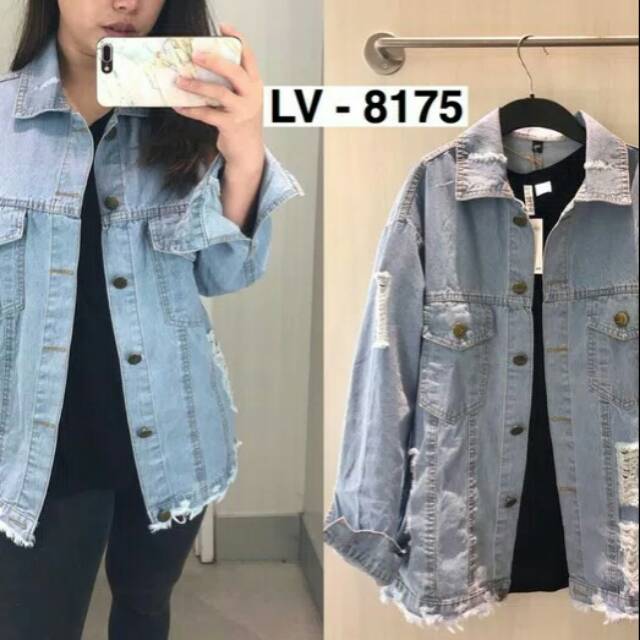 jaket denim wanita oversize