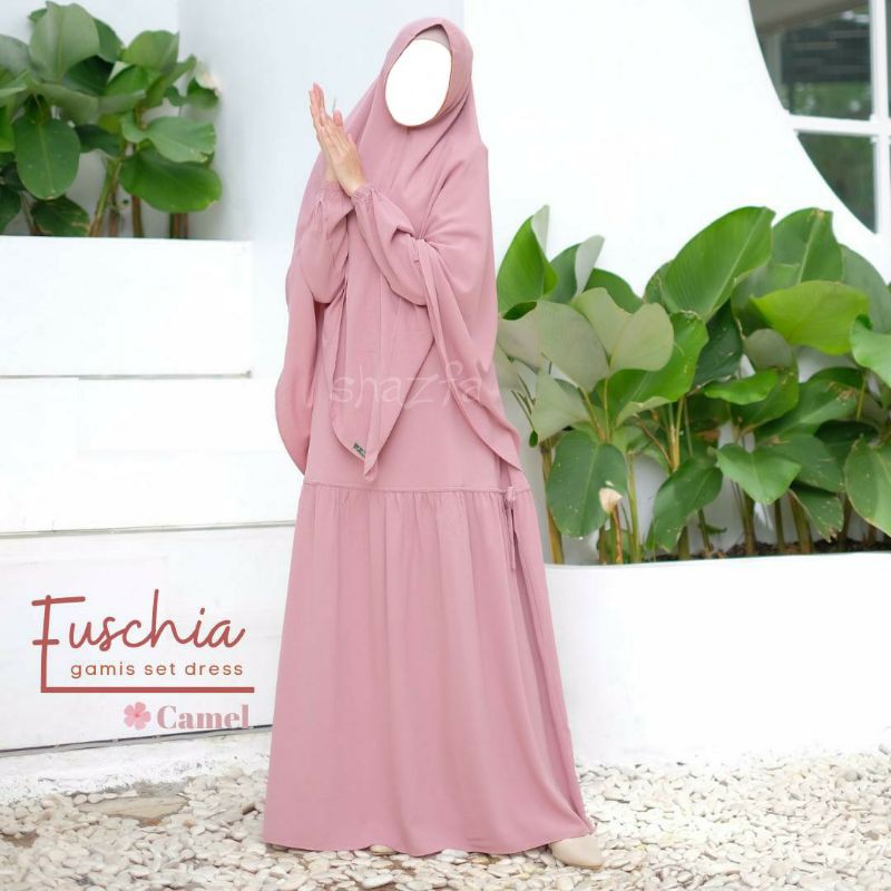 gamis set fuschia