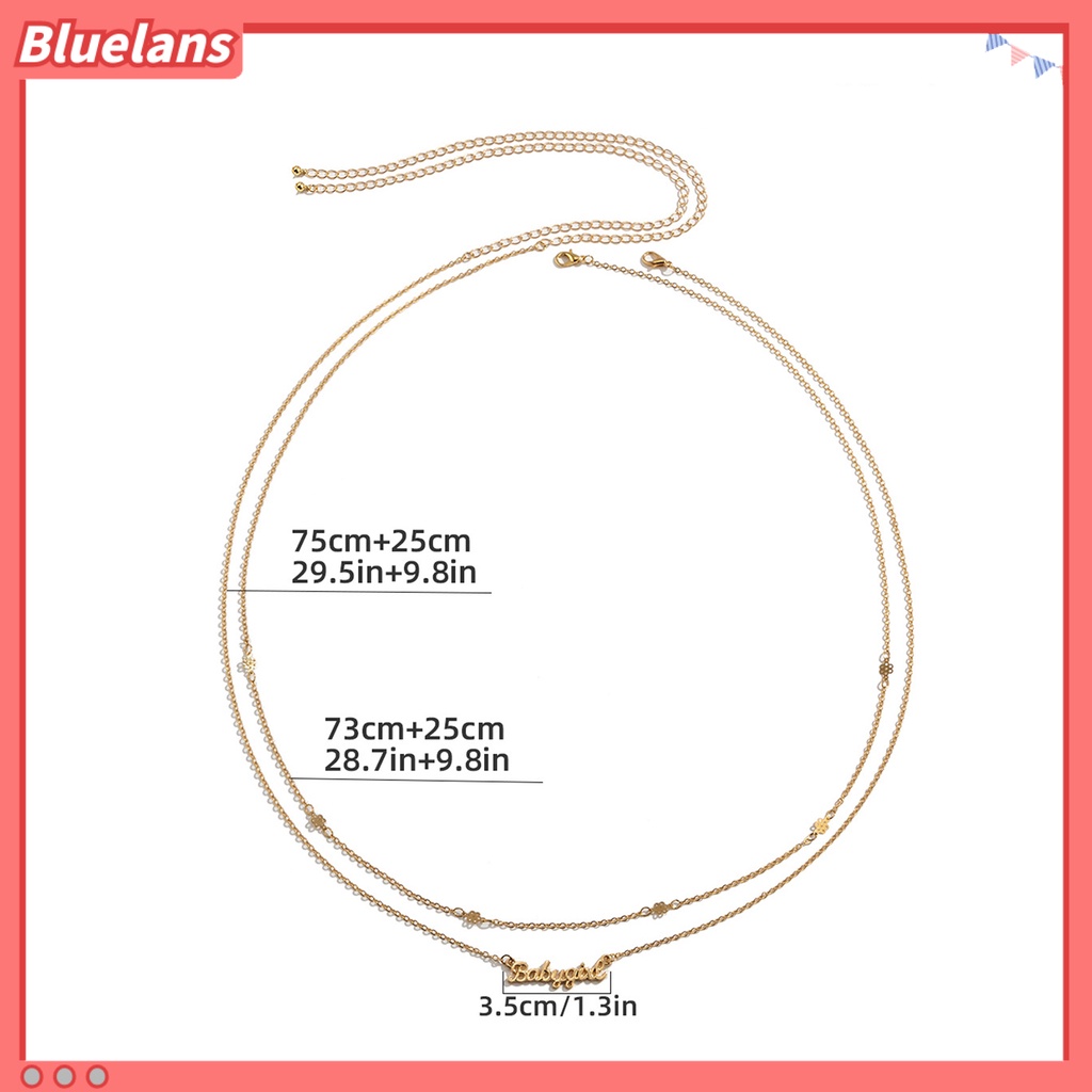 Bluelans 1 Set Waist Chain Wear-resistant Double Layer Alloy Fashion Bikini Body Jewelry Kit